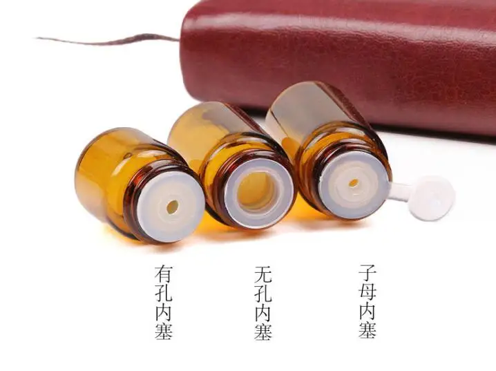 100 шт./лот 1 мл 2 3 4 5 мини Янтарная жидкая стеклянная бутылка с отверстием редуктора