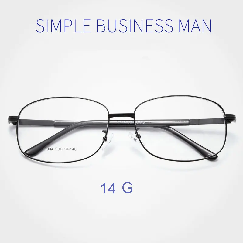 

Elderly Big Face Alloy Frame Eye Glasses Men Business Style Full Rim Spectacles with Spring Hinges
