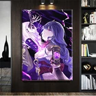 Постеры аниме Genshin Impact BAAL, аниме настенные художественные принты, холщовая живопись, печать для гостиной, спальни, комнаты, украшение для дома