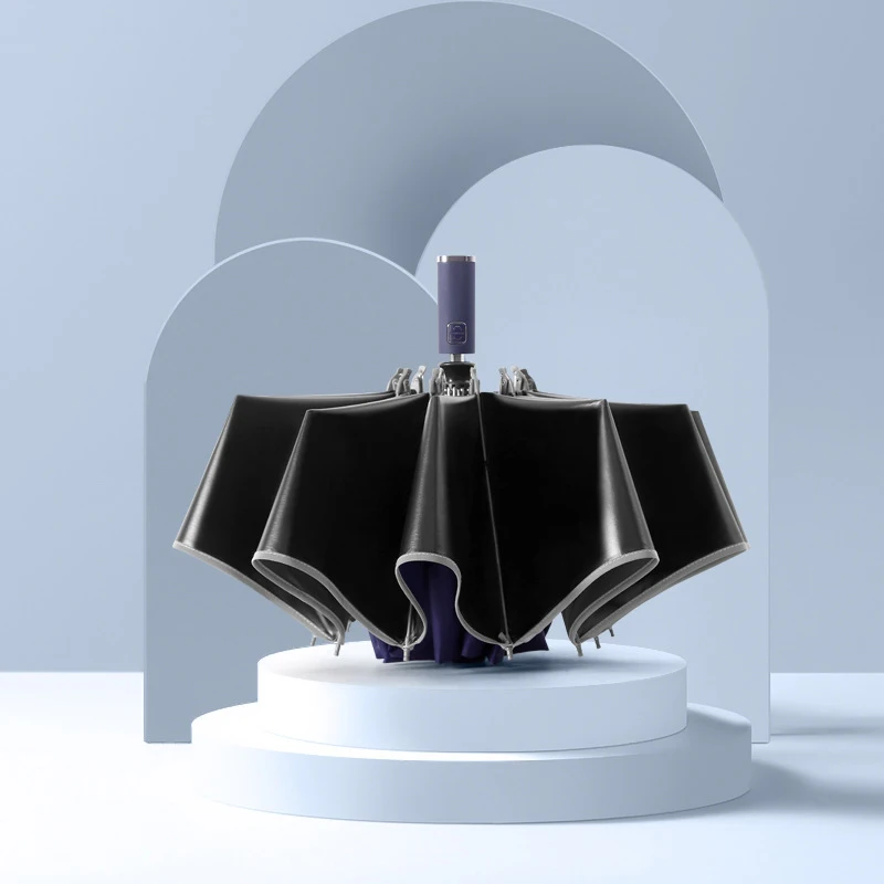 Прочный складной зонт с 10 ребрами 3 дюйма ветрозащитный автоматический защитой