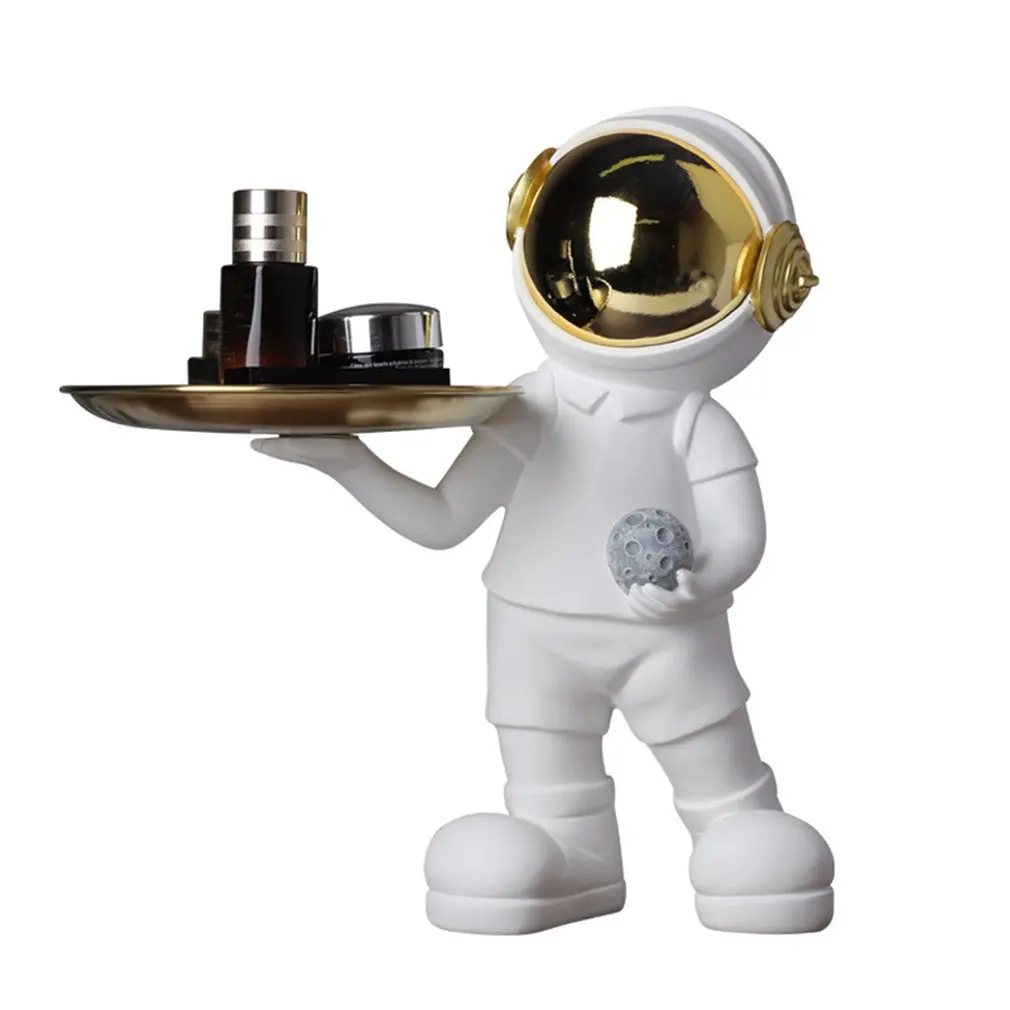 

Astronaut With Tray Sculpture Figurine Desk Storage Home Decor Multifunction TV Cabinet Ornaments Room Decoration Crafts Gift