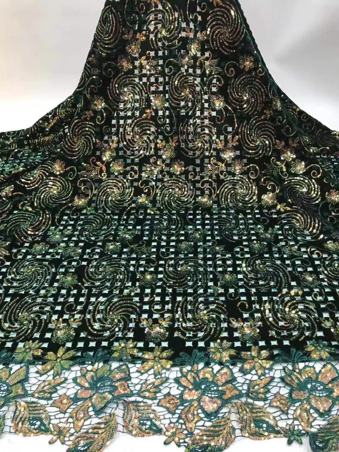 Новая оптовая продажа Высококачественная африканская шифоновая кружевная ткань