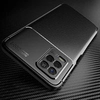 luxury carbon fiber shockproof case for oppo realme v11 v13 5g soft tpu silicone bumper protective back cover capa coque fundas