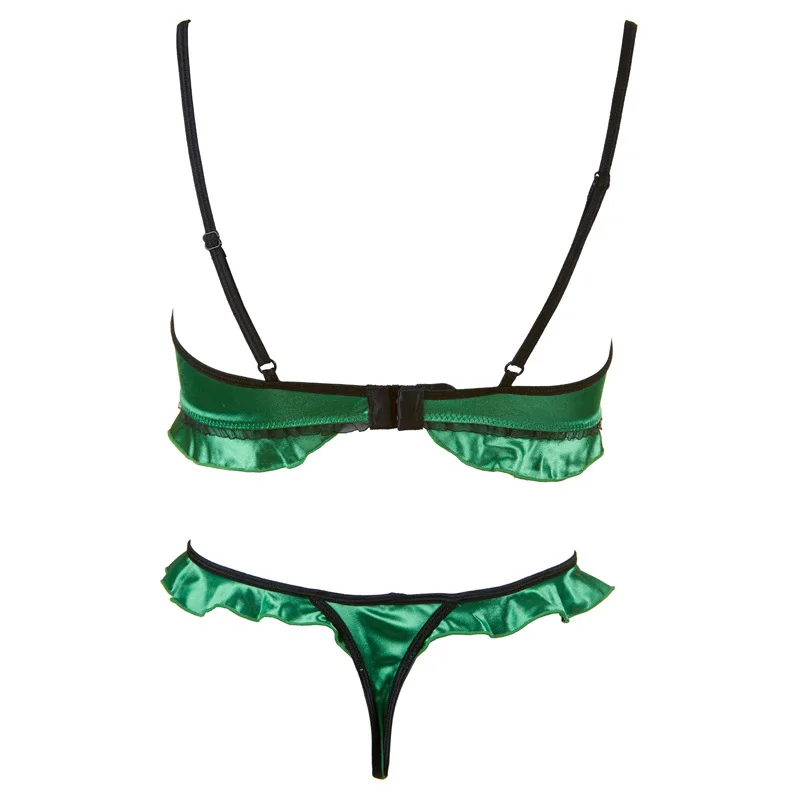 Комплект женского нижнего белья из тонкого атласного бюстгальтера и