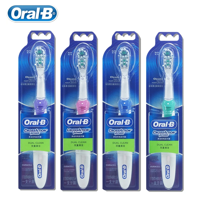 Oral B Cross Action Электрический Зубная щётка вращение двойного Чистота 3D для