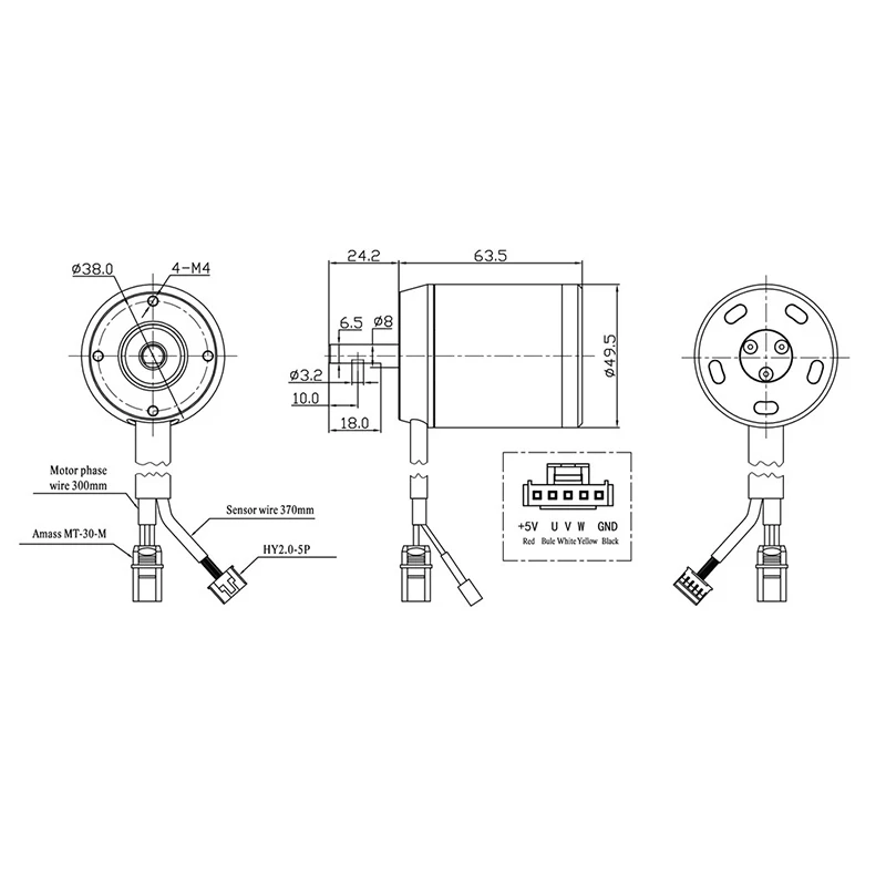 

FLIPSKY Brushless DC Motor H5065 140KV for DIY Scooter Model Mountain Bike E-Bike Modified Small Motor
