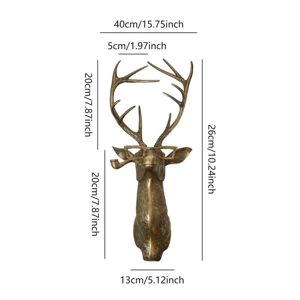 Настенное крепление с головой оленя ручная роспись и полировка винтажные