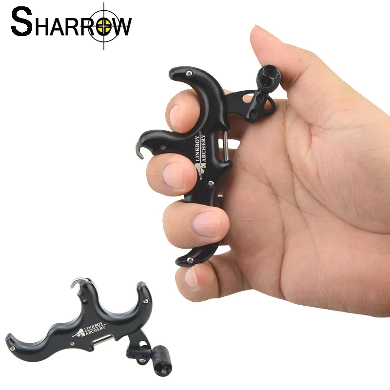 

1pc 3 Finger Bow Release Aids Archery Compound Bow Metal Grip Caliper for Bow and Arrow Outdoor Shooting Hunting Accessories