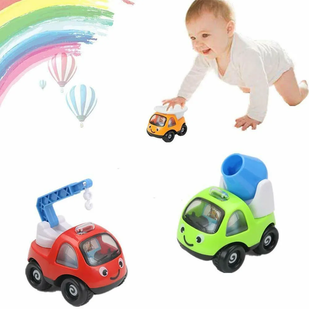 

4PC Kids Inertial Engineering Vehicle Model Children Classic Mini Truck Crane Toys Baby Cartoon Car Model Toy Boys Birthday Gift