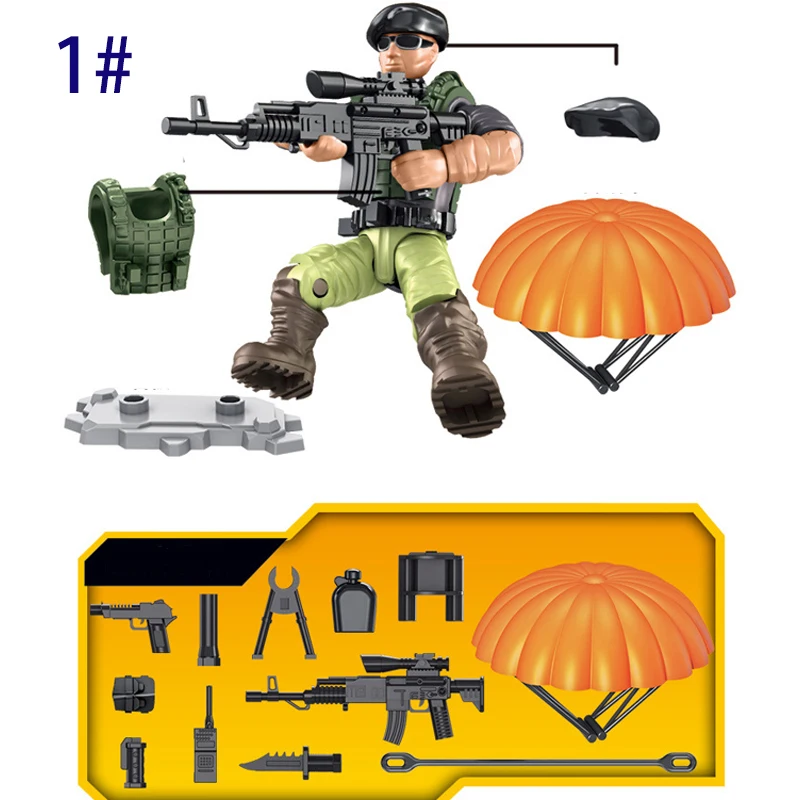 Боевой солдат ABS с оружием шарнирные блоки военная фигурка джедая игрушка для