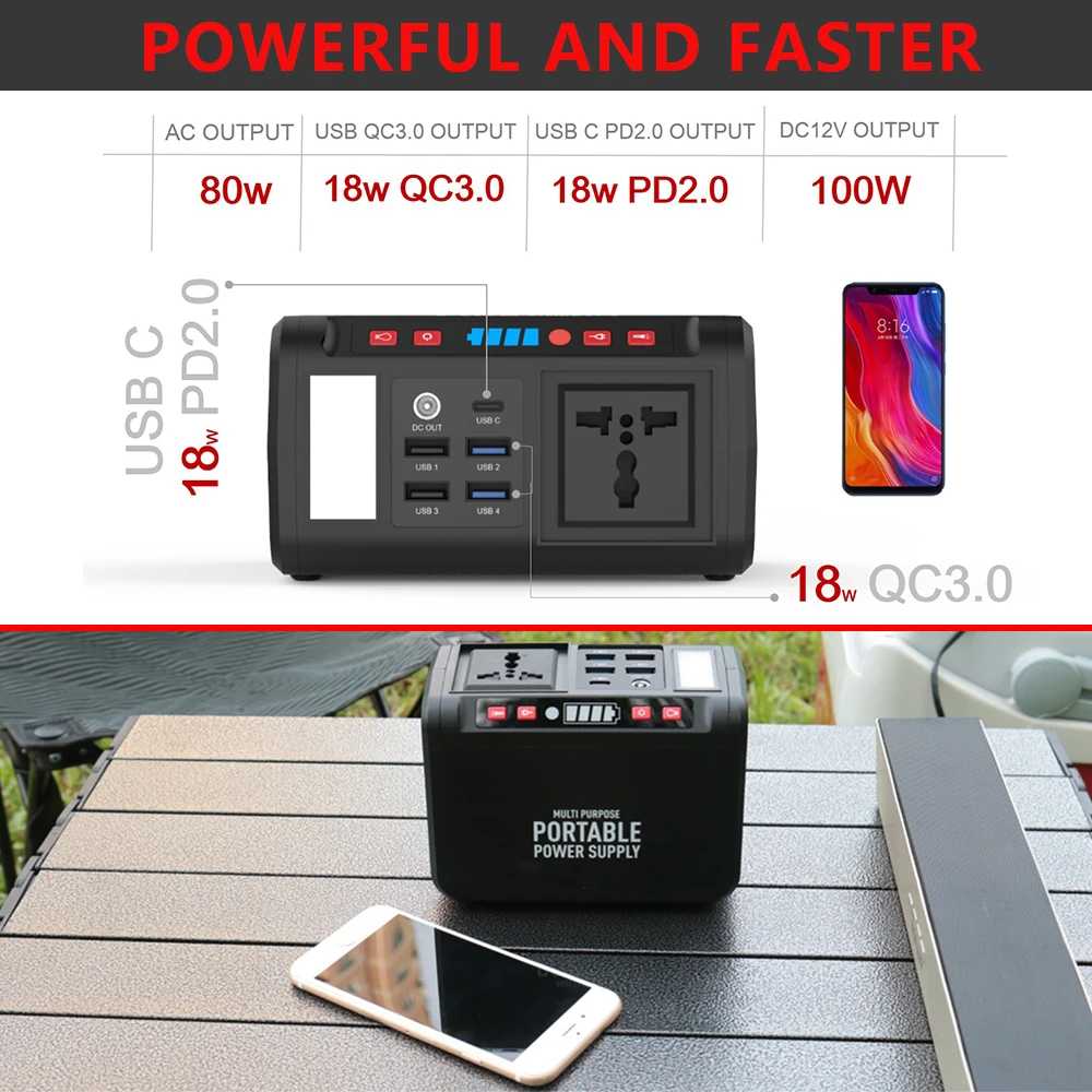 

Mobile Energy Storage Power Supply Multi-function Portable Emergency Power Supply For Home Outdoor Solar Panels
