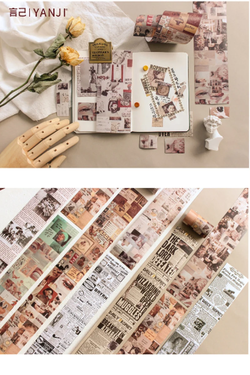 6.4*46cm Vintage newspaper washi tape diy decoration for scrapbooking masking tape adhesive tape