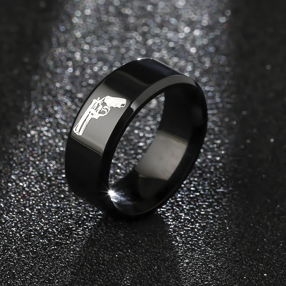 MOREDEAR 8mm Titanium Ring For Men amd Women Revolving Pistol Gun | Украшения и аксессуары