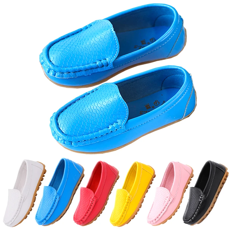 

Детская обувь для мальчиков и девочек, детская повседневная обувь, кожаные туфли на плоской подошве, лоферы, размер 21-36