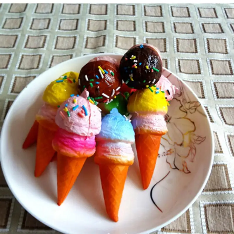 10 см милый мягкий большой конус мороженого медленно Восстанавливающий форму