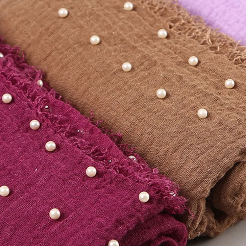 Женский шарф-хиджаб с бахромой жемчугом | Тематическая одежда и униформа