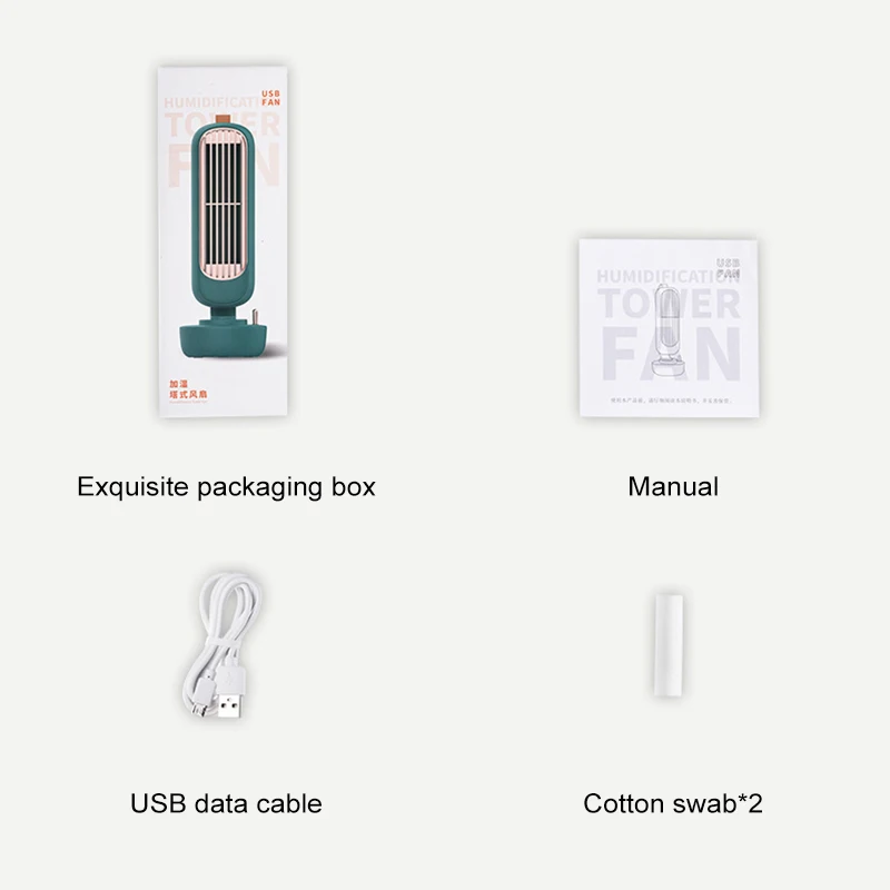 

Portable Leafless Tower Cooling Fan Natural Wind 2 In 1 Creative Silent Air Cooler Retro Swing Student personal fan