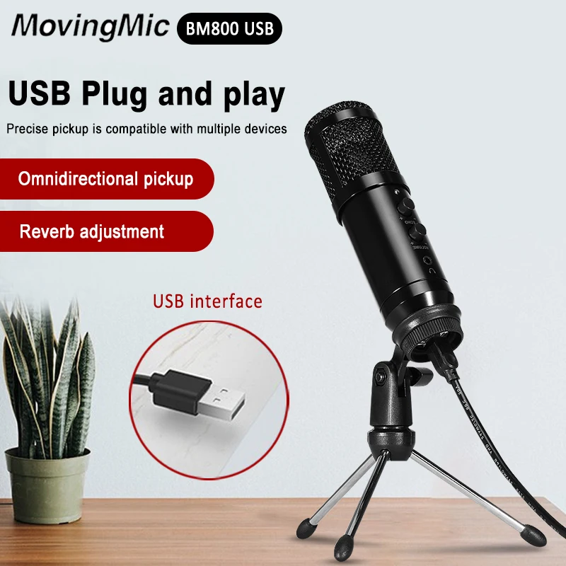 MovingMic microfone USB BM800 Studio Microphone Professional bm800 Condenser Sound Recording For computer | Электроника