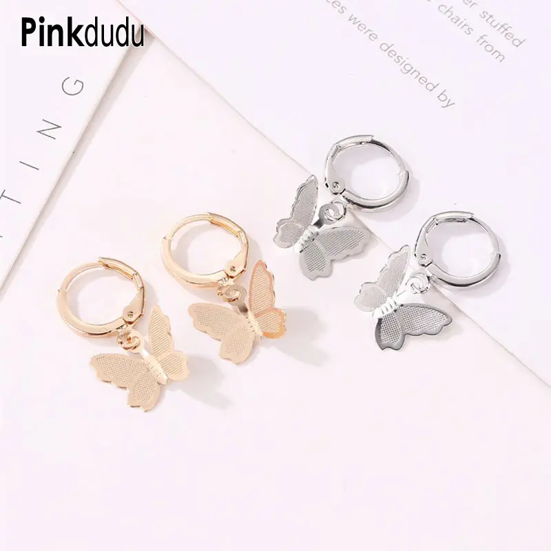 Новые корейские модные серьги кольца Pinkdudu женские медные матовые подвески в виде