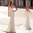 Женское свадебное платье с юбкой-годе It's yiiya, белое кружевное платье на бретельках с открытой спиной на лето 2020