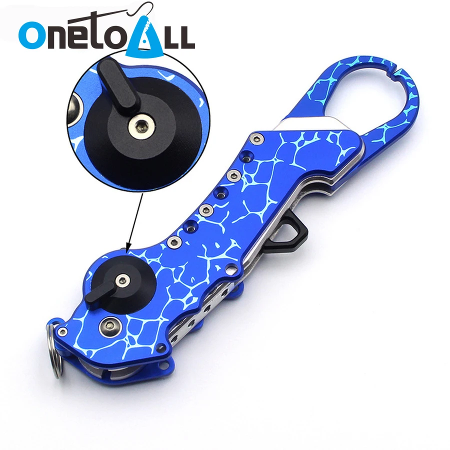 

OnetoAll 55 LBS Aluminum Alloy Fish Lip Grip Heavy Duty Portable Compact Fish Gripper Fishing Grabber Fishing Pliers Fish Gear