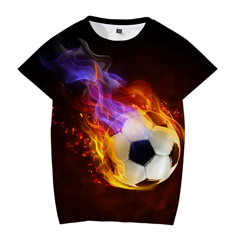 

2021 Football T-shirt 6-19y Oversize Summer 3d Printed Teen T-shirt Funny Casual Short Sleeve Tee Shirts Unisex Tops Polyester