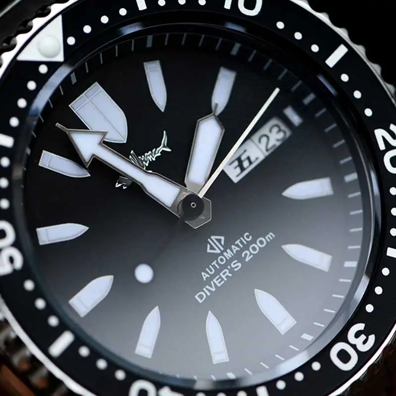 HEIMDALLR SKX007 механические часы Для мужчин погружения сапфир с белым циферблатом