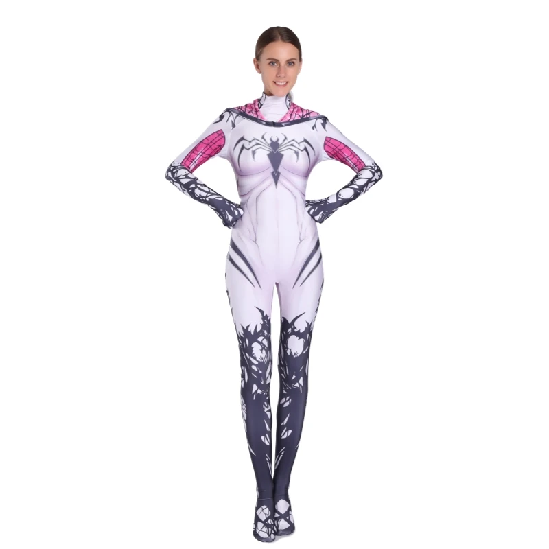 Костюм паук Гвен Стэйси спандекс лайкра Zentai костюм паука для Хэллоуина Косплей