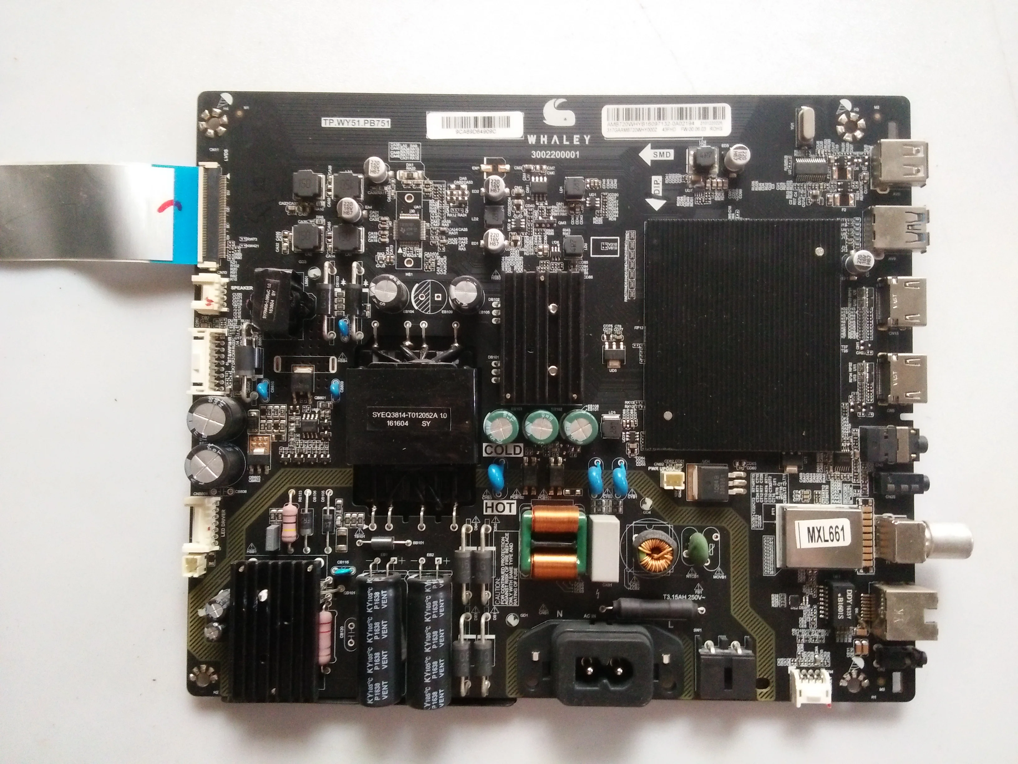 

Original logic board main board w43f main board tp.wy51.pb751 panel tpt430h3-fhbn40. K circuit board
