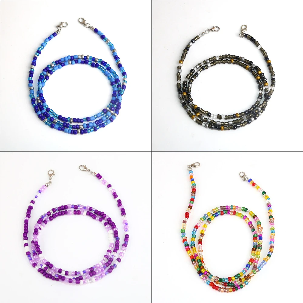 

1 Pcs Beaded Mask Lanyard with Clips Anti-Lost Sunglasses Chain, Eyeglass Neck Chain Strap Beads Mask Holders