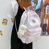 unisex backpack large capacity nylon schoolbags tie dye harajuku packbag for teenage designed high quality school bags ladies