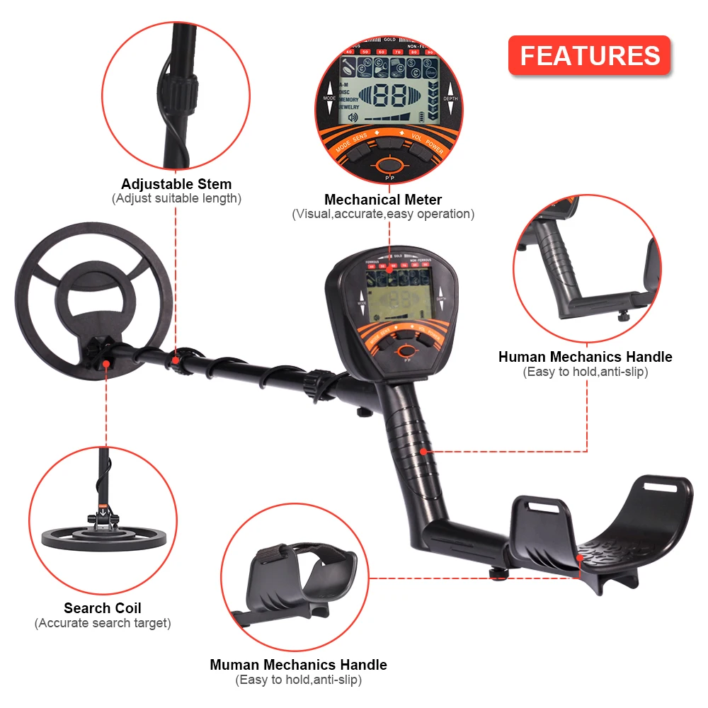Professional Metal Detector MD-810 /TX-850 High Sensitivity Gold Digger Treasure Hunter Depth 2.5m Search Pinpointer | Инструменты