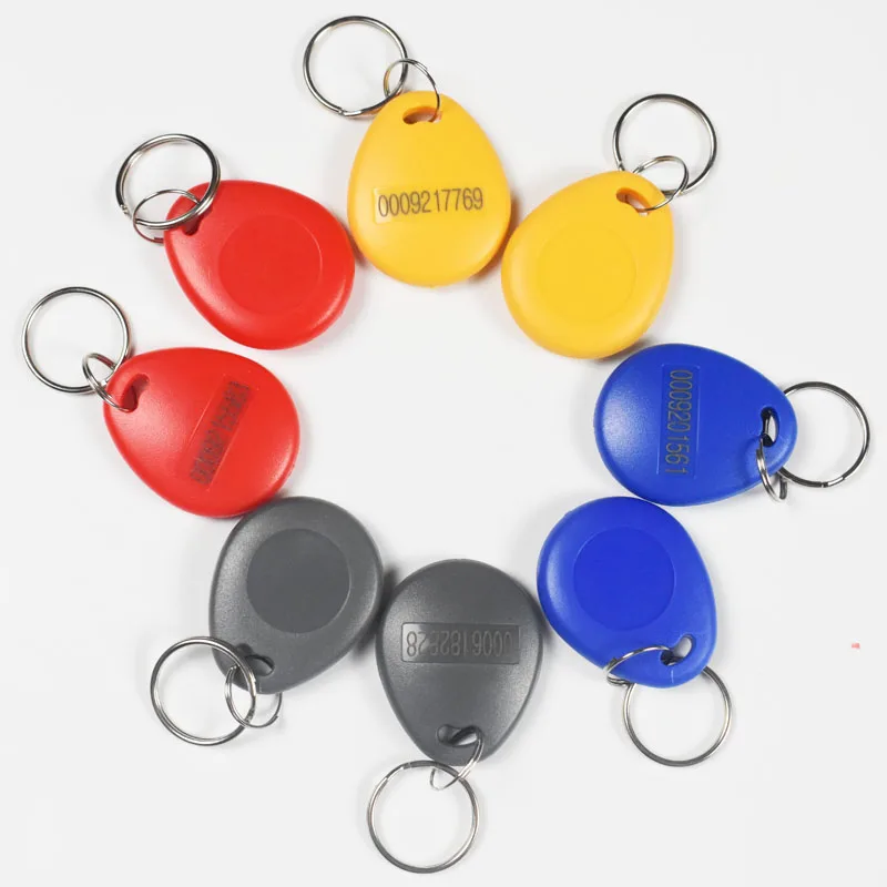 

10Pcs RFID Tag Key Fob Keyfobs Keychain Ring Token 125Khz Proximity ID Card Chip EM4100 TK4100 for Access Control Attendance