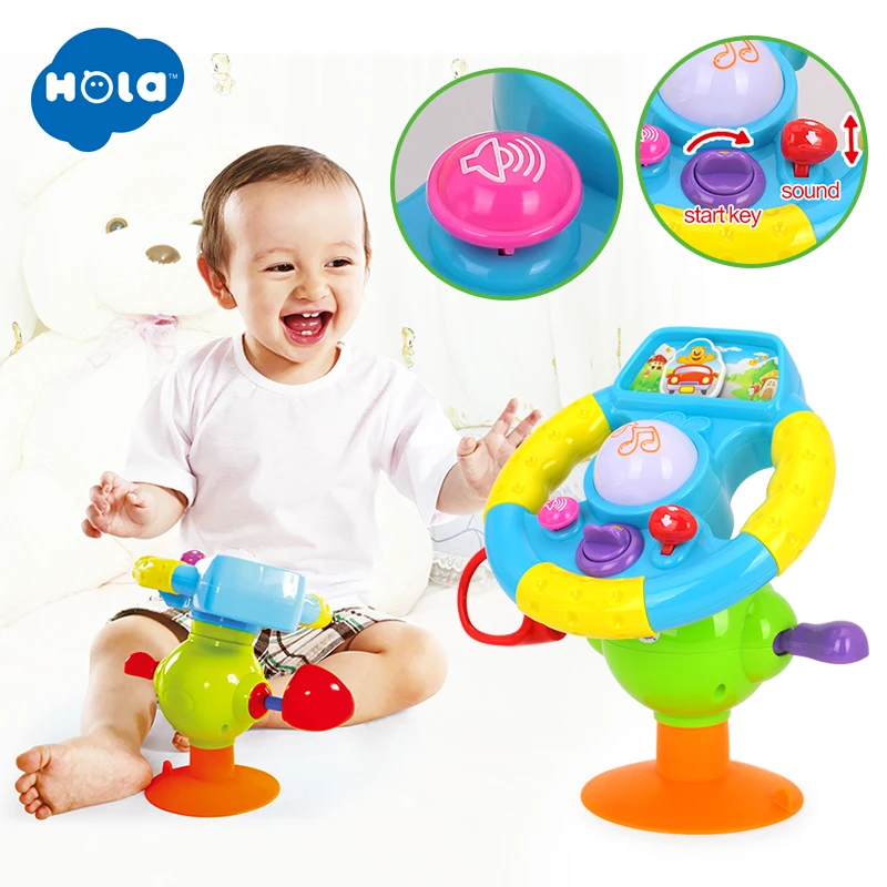 HOLA TOYS 916 детские игрушки для вождения руля и оснащены огнями зеркалом музыкой
