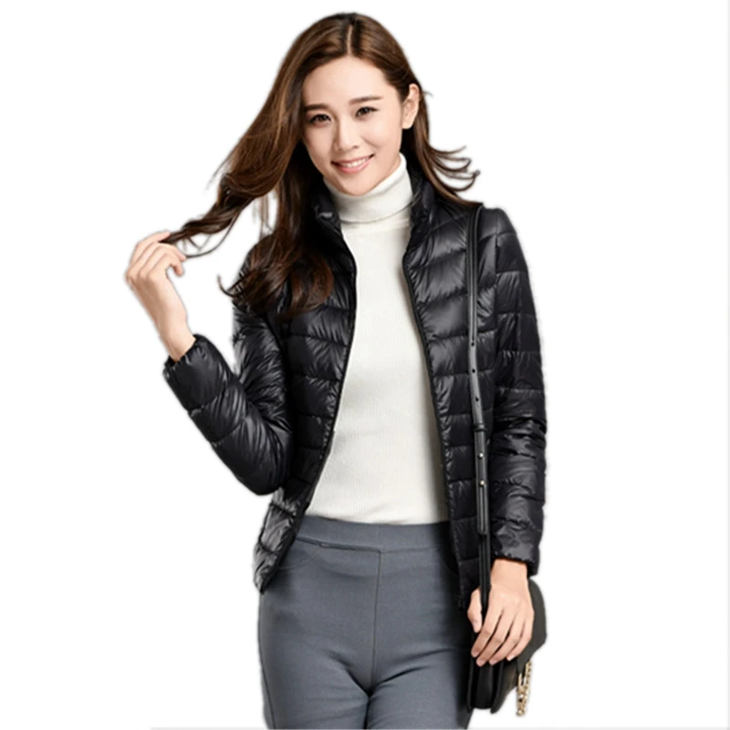 Женская тонкая одежда на белом утином пуху Женские топы и блузки корейское