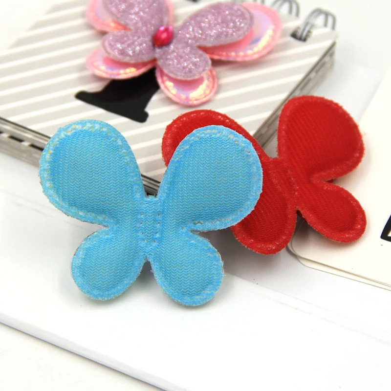 25pcs 3D Glitter butterfly for baby girl clothes hair clips bows accessories newborn headband | Детская одежда и обувь