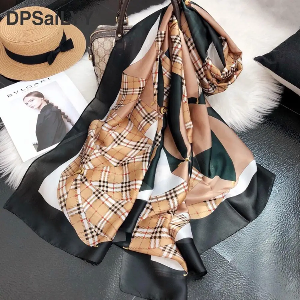 Новинка 2020 брендовый дизайнерский шелковый шарф женские шарфы с принтом