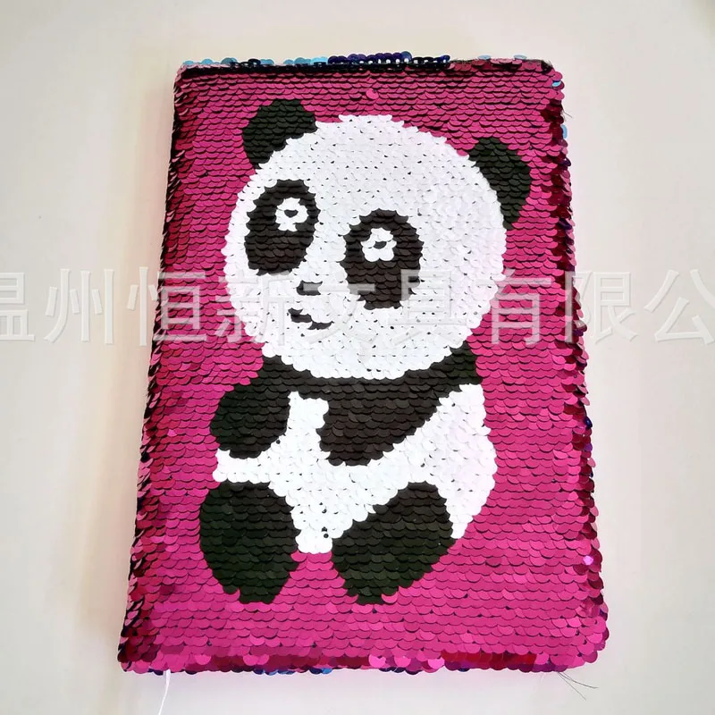 Panda 2 with Lock Бабочка с блестками, дневник с замком, А5, блокнот для леди, бумага, блестящий блокнот, офисный блокнот, канцелярские принадлежности, сделай сам, записная книжка, s - Цвет: Panda 2 with Lock