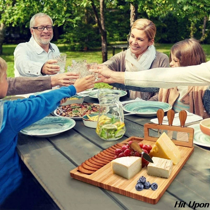 

Bamboo Cheese Board Set Chopping block Chopping board Meat Charcuterie Platter Serving Tray Choice Kitchen Personalized Gift