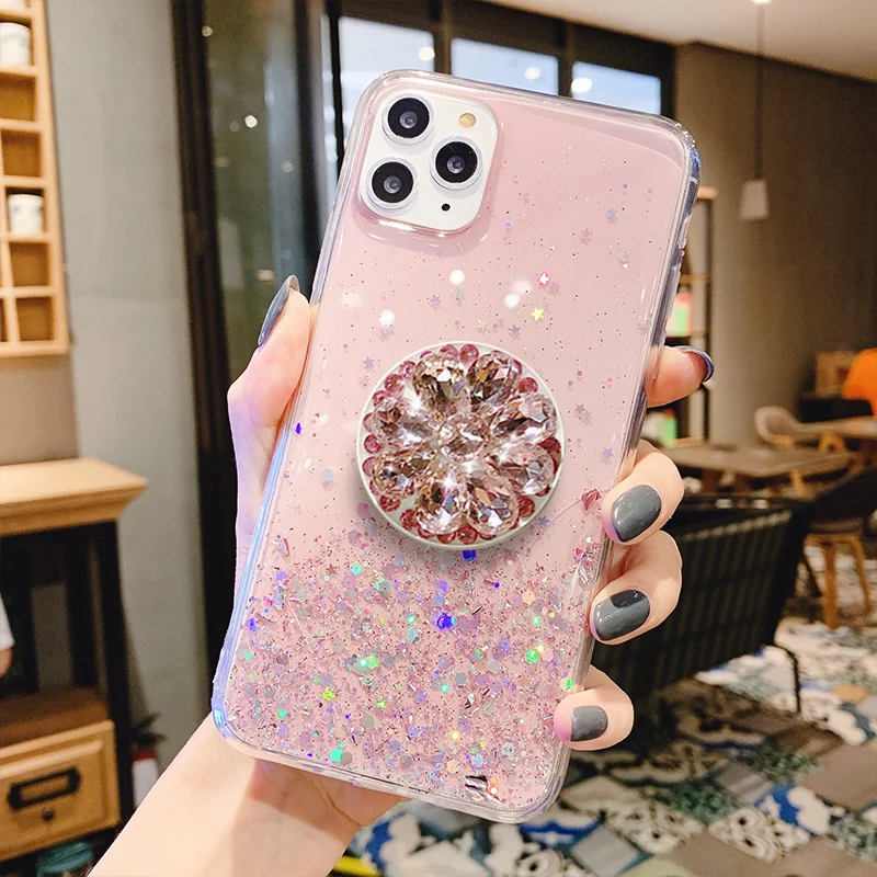10 Чехол-подставка для мобильного телефона с бриллиантовым принтом CZ для iPhone11 Pro MAX 6 6S 7 7Plus 8 8Plus X XR XS Max, мягкий чехол из ТПУ с кронштейном, чехол s Coque - Цвет: 10