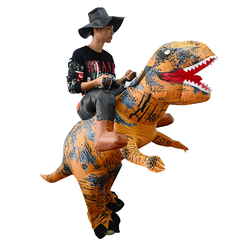 

Fashion Fancy Dress Adult Fun Outdoor Party And Festival Halloween Christmas Unisex Ride On T-Rex Dinosaur Costume For Men