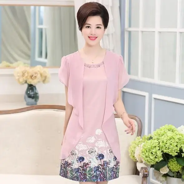 Женские платья из двух частей 5XL новинка 2020 элегантные летние шифоновые вечерние