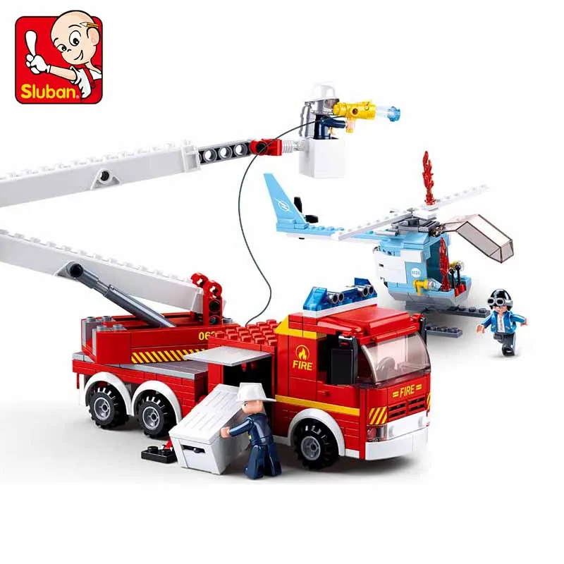 

Sluban Fire Series Building Block B0627 394Pcs Fire Truck Boy Assembled Building Block Gift For Children Girl Brick Dropshipping