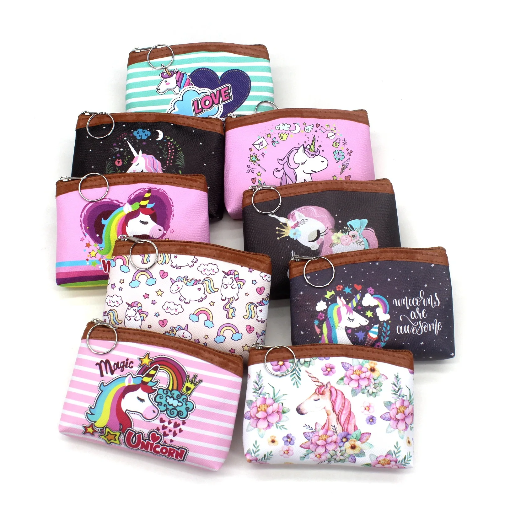 Кошельки для монет с единорогом Женский мультяшный мини-кошелек милый держатель