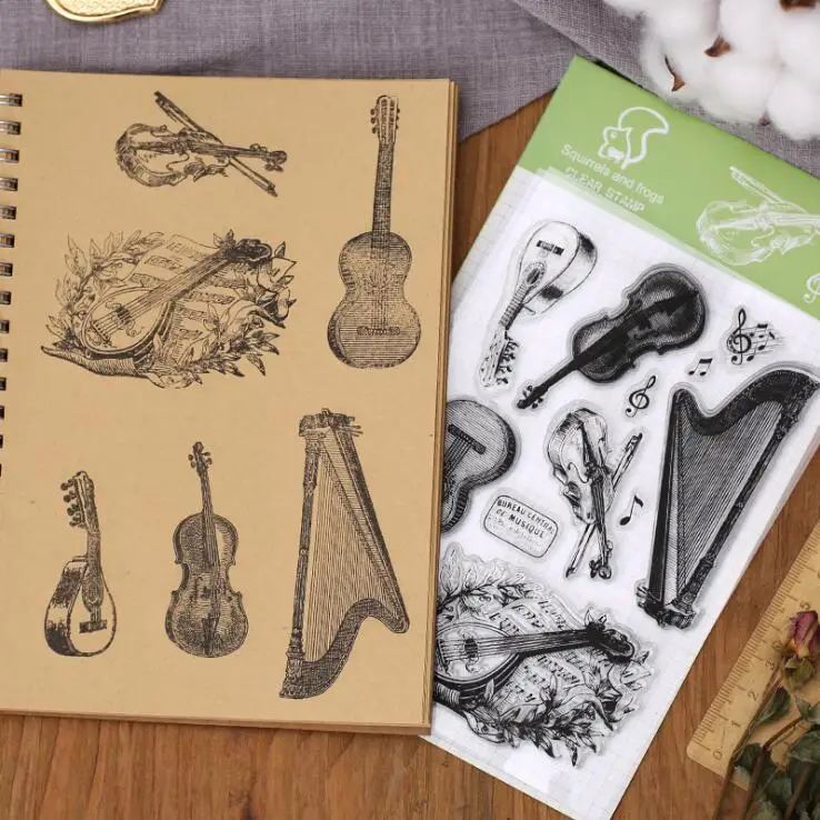 Музыкальный инструмент пианино гитара Сакс бас резиновый прозрачный