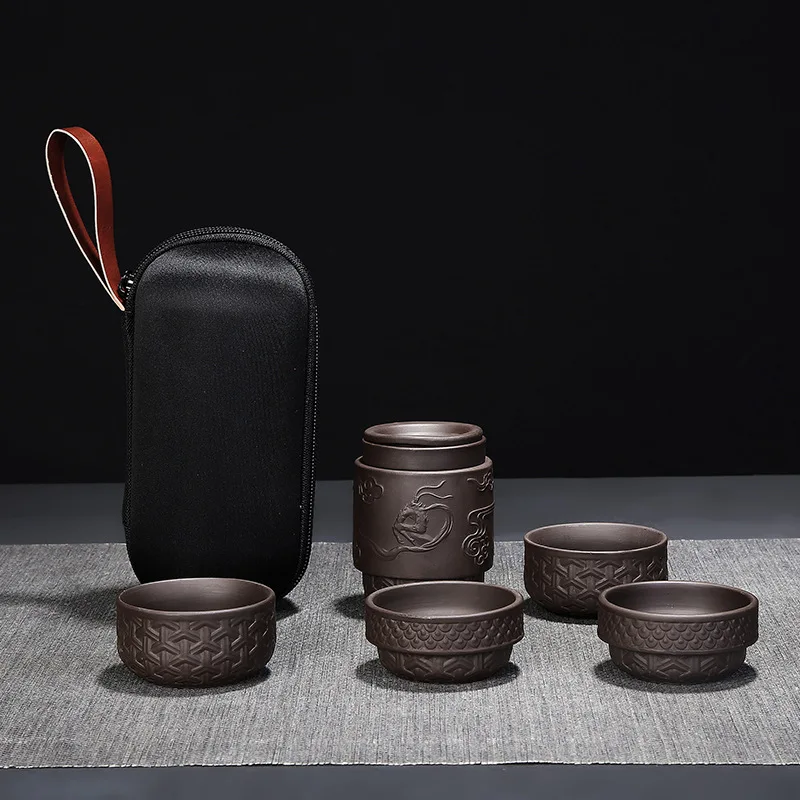 Портативная чашка для путешествий с фиолетовым песком керамическая