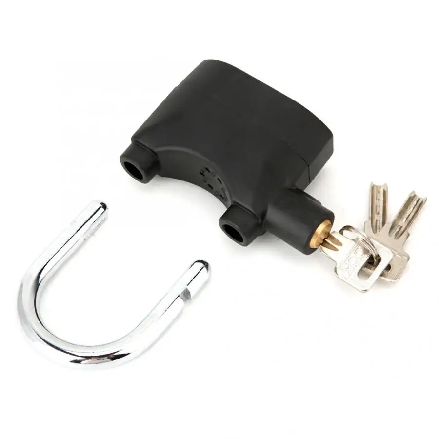 Aluminum alloy Anti-theft Padlock Waterproof Siren Alarm Lock for Motorcycle Bicycle Door Window Security Keyed Locks Black |