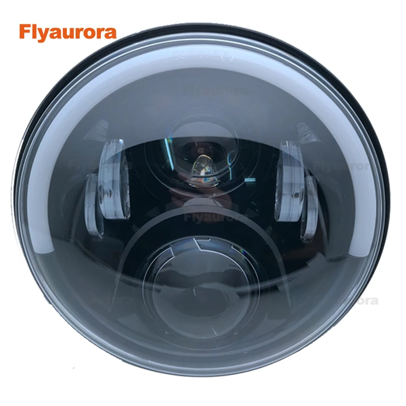 DOT Emark 7 дюймов круглый мотоцикл фары с &quotЧерный Фары Корпус forMotorcycle H4 ковша