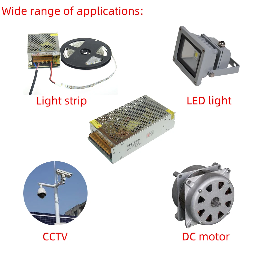 

Lighting Transformers 110V 220V to DC 5V 12V 24V 48V 1A 2A 3A 5A 10A 20A 30A 40A For CCTV LED Strip Power Supply Adapter