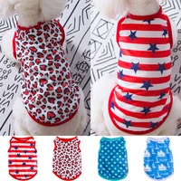 cute dog clothes for small dogs sailboat star leopard printed vest clothes for pets summer breathable puppy costumes dog vests